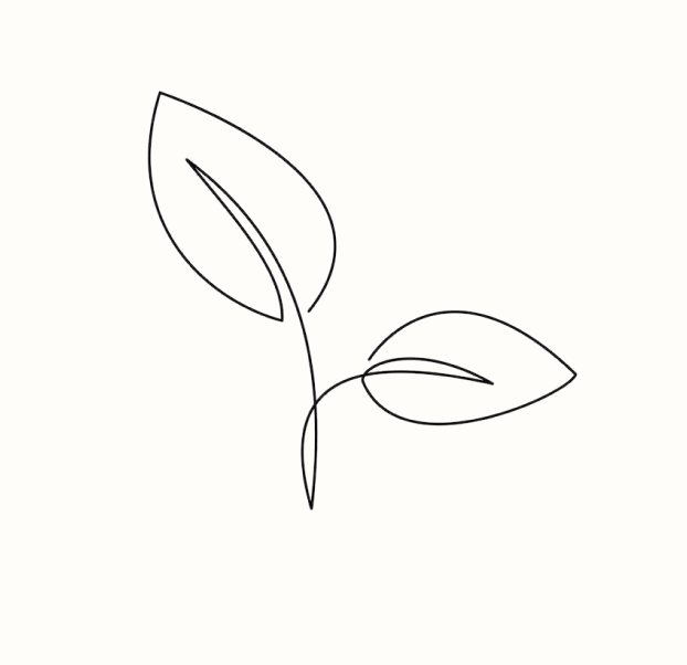 illustration feuilles minimalistes en ligne continue